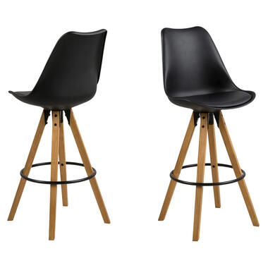 Barkruk Verdal - zwart (2 stuks) - Leen Bakker aanbieding