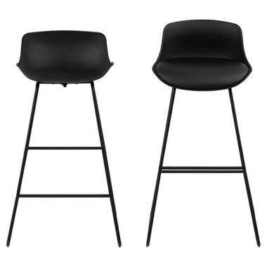 Barkruk Liva - zwart (2 stuks) - Leen Bakker aanbieding