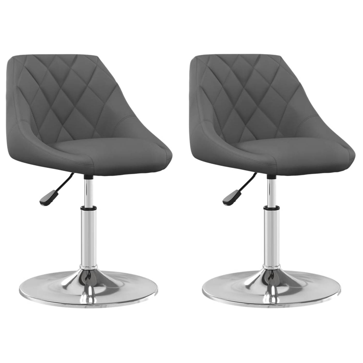 The Living Store Draaibare Eetkamerstoelen - Donkergrijs Fluweel - 46 x 44 x (62.5-77.5) cm - Gasveermechanisme aanbieding