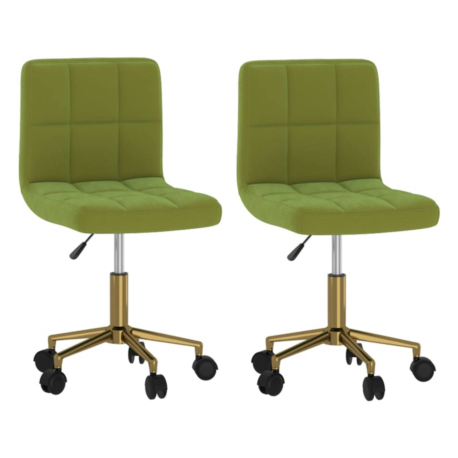 The Living Store eetkamerstoelen - draaibaar - fluweel - lichtgroen - 40x47x(76-87.5)cm aanbieding