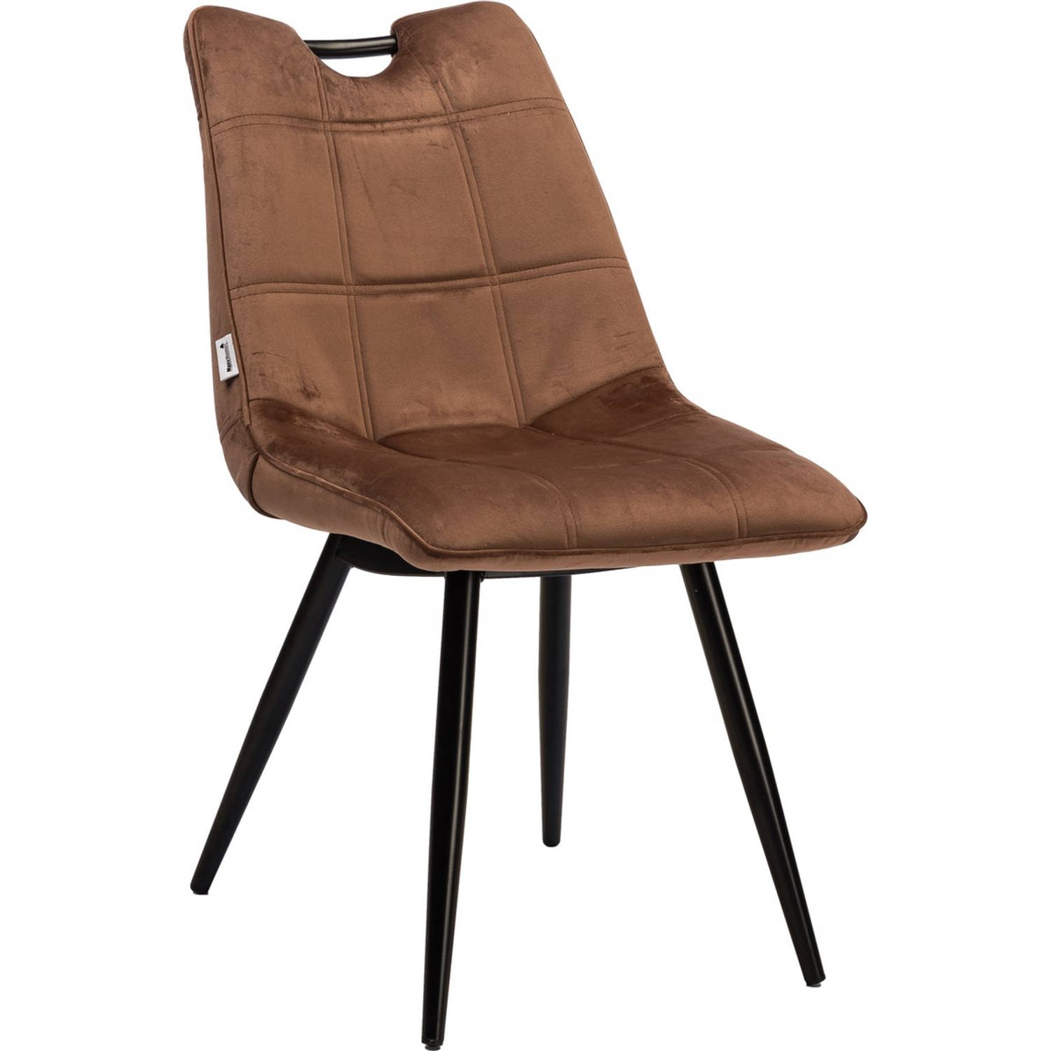 MaxxHome Eetkamerstoelen - Eetkamerstoelen set van 2 - Velvet/Stoffen Stoel - Camel aanbieding