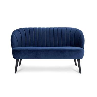 Bank Rimini - velvet - blauw - Leen Bakker aanbieding