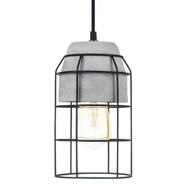 EGLO hanglamp Consett - zwart/beton - Ø14 cm - Leen Bakker aanbieding