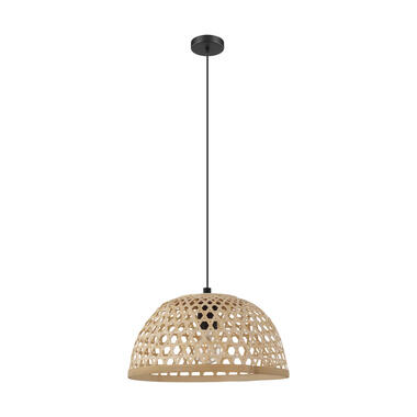 EGLO hanglamp Claverdon Ø37 cm - zwart/hout - Leen Bakker aanbieding
