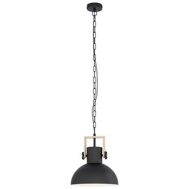 EGLO hanglamp Lubenham - zwart/hout - Leen Bakker aanbieding