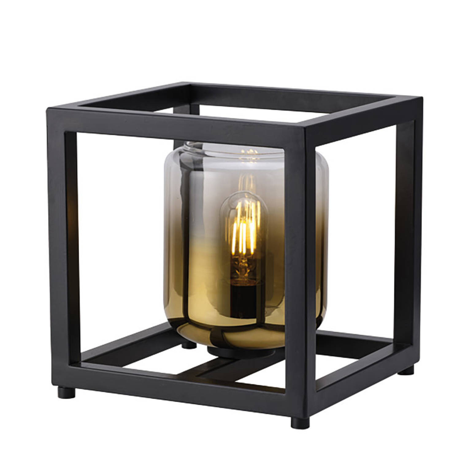 Freelight Tafellamp Dentro B 26 cm goud glas zwart aanbieding