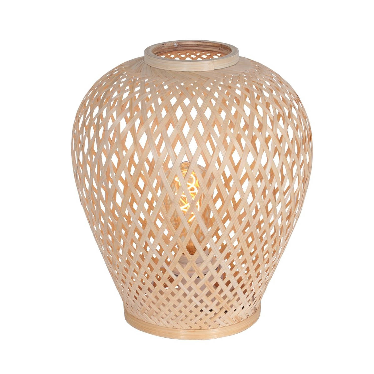 Anne Light & home Tafellamp Maze H 30 cm Bamboe beige aanbieding