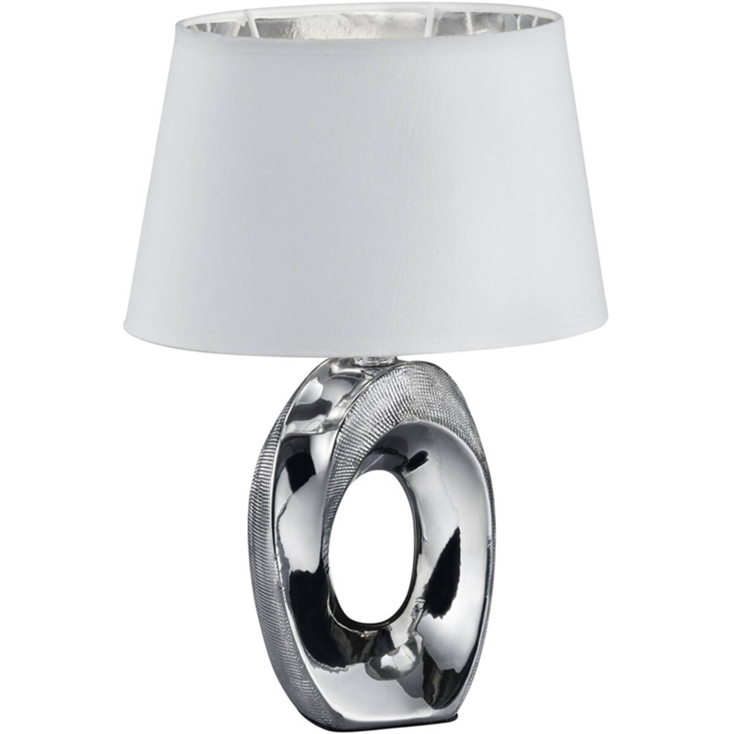 LED Tafellamp - Tafelverlichting - Trion Tibos - E14 Fitting - Rond - Mat Zilver - Keramiek aanbieding