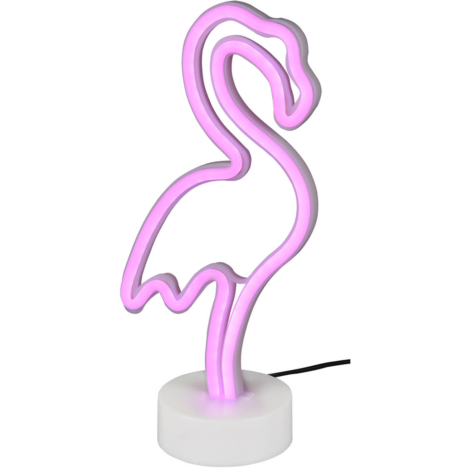 LED Tafellamp - Trion Flamingo - 1W - USB - Rond - Mat Wit - Kunststof aanbieding