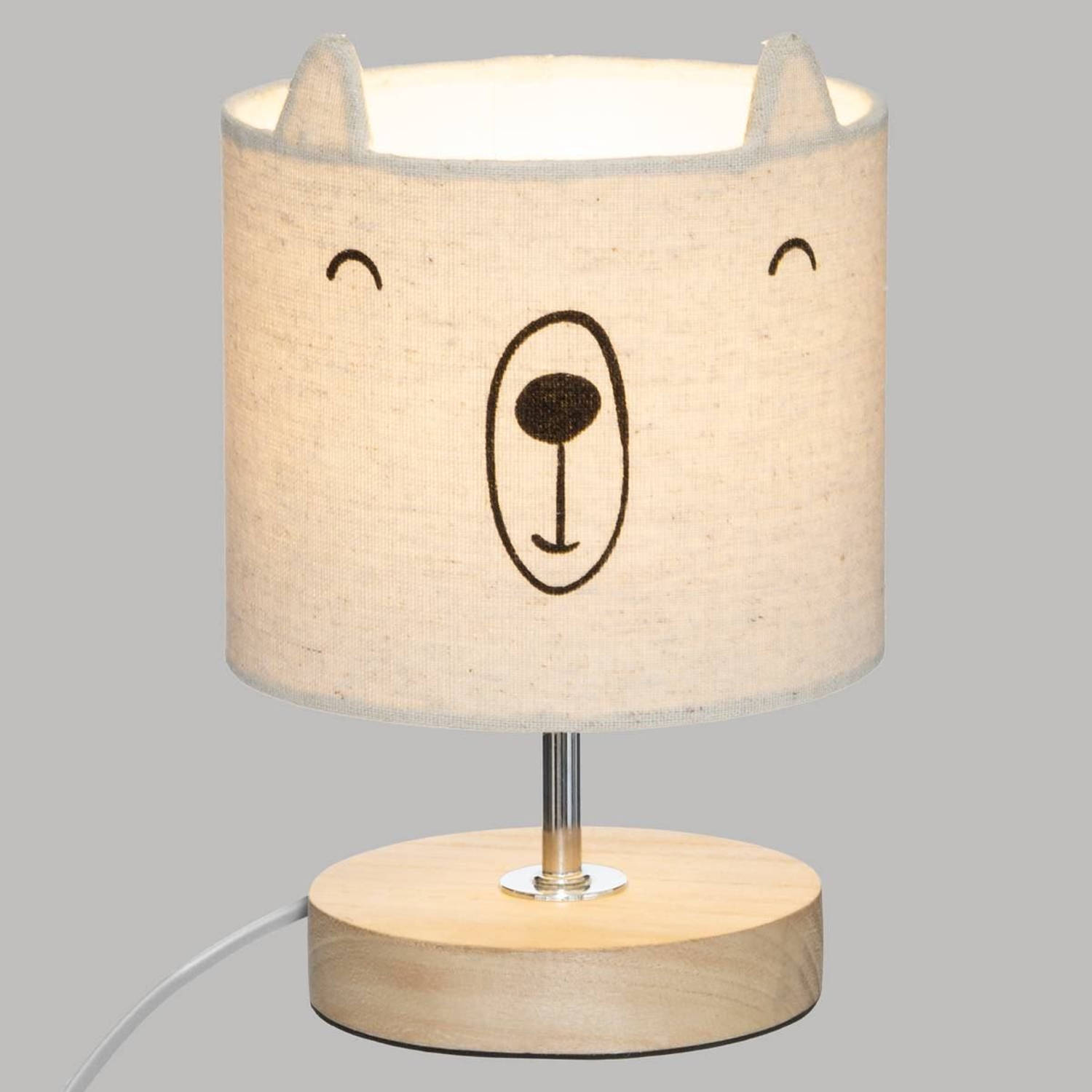 Beige Linnen Tafellamp H21cm - E14 LED - Maximaal vermogen: 25W - Kabellengte: 150 cm aanbieding