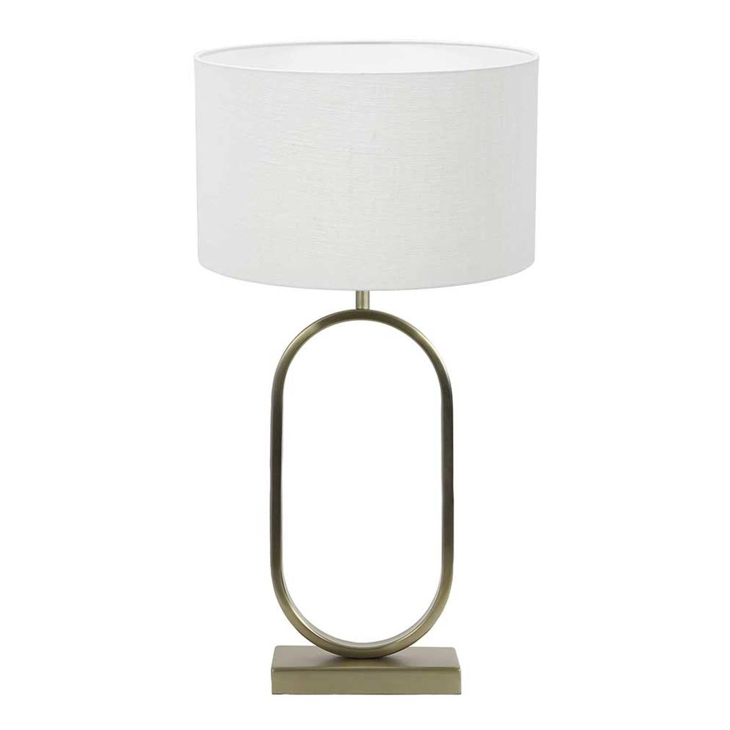 Light & Living Jamiri tafellamp - E27 (grote fitting) - goud en wit aanbieding