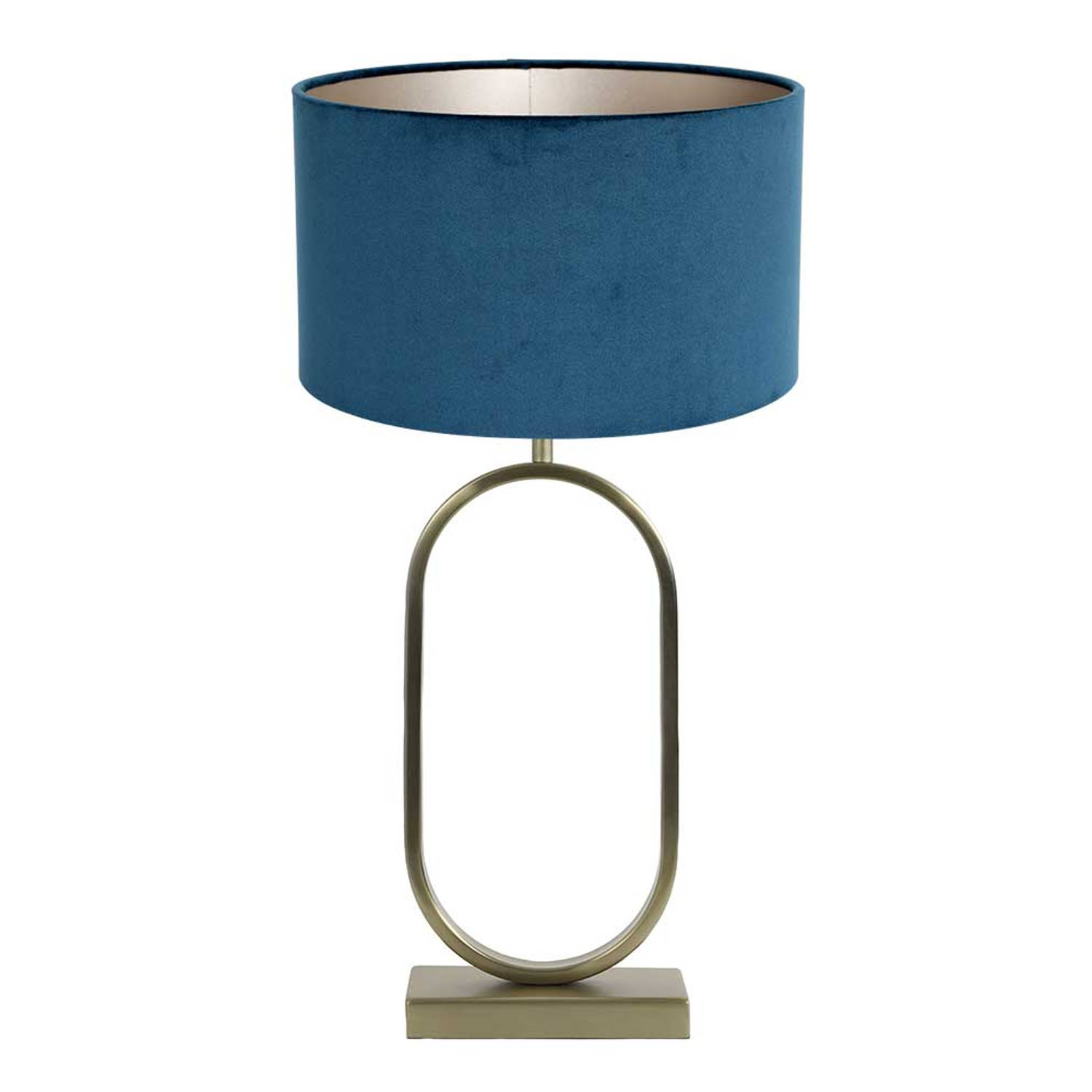 Light & Living Jamiri tafellamp - E27 (grote fitting) - blauw en goud aanbieding