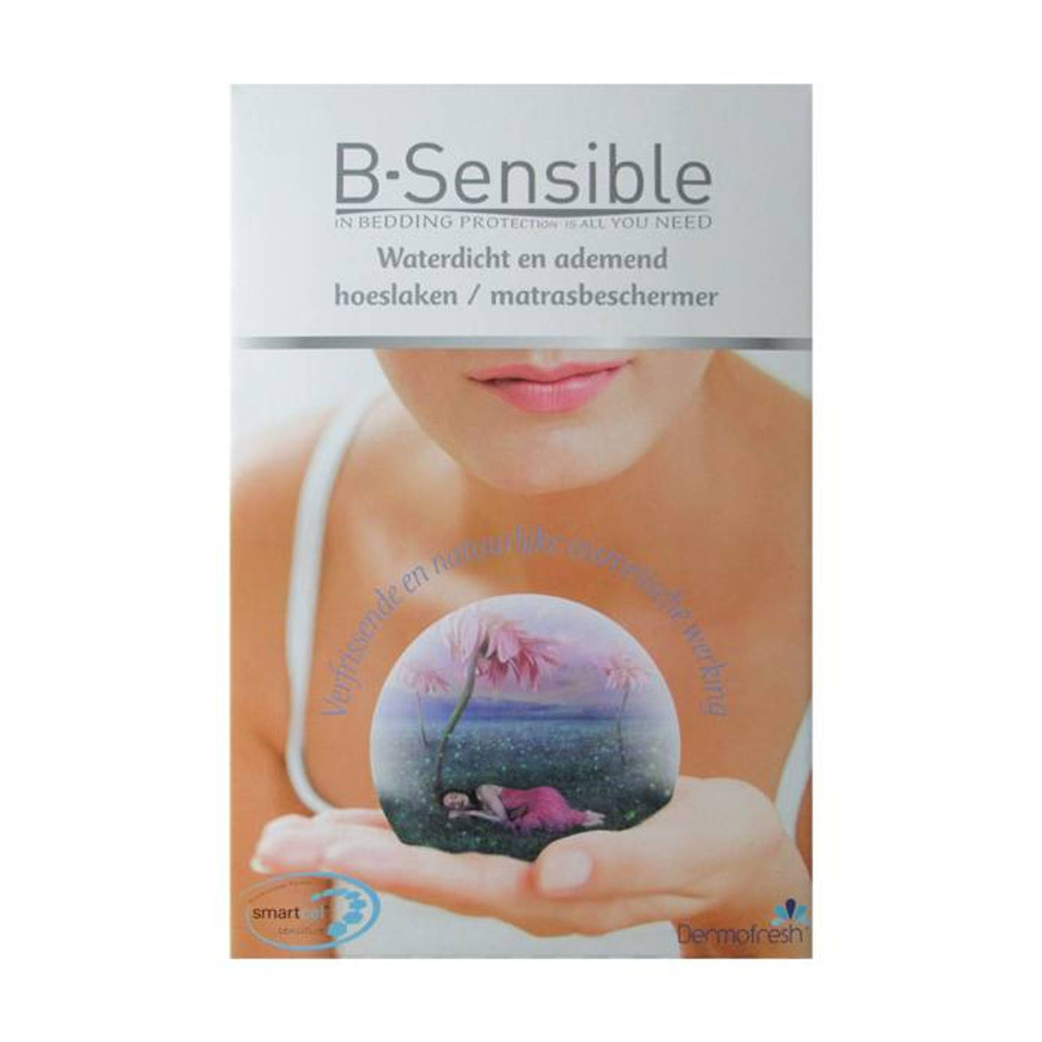 B-Sensible 2 in 1 waterdicht & ademend hoeslaken + matrasbeschermer - Wit - 160x220 aanbieding