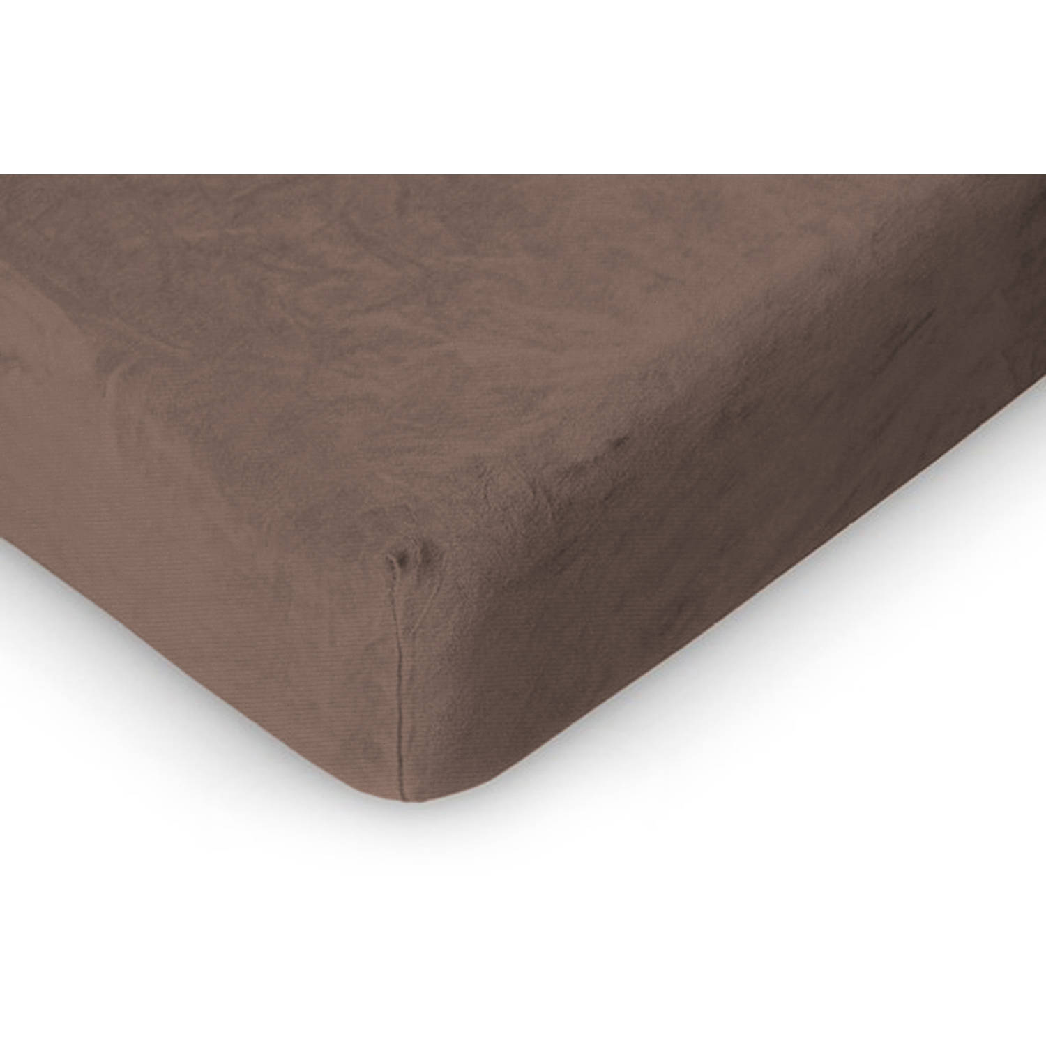 LINNICK Badstof Velours Topper Hoeslaken - taupe - 2 Persoons - 120/140x200cm aanbieding