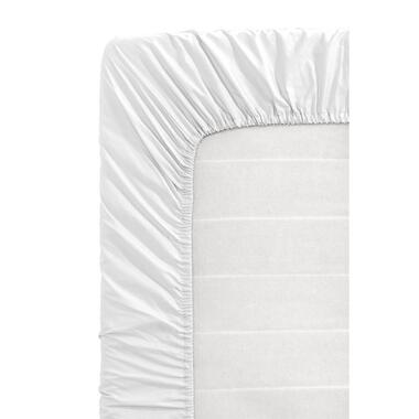 Hoeslaken Percale katoen - wit - 90x200 cm - Leen Bakker aanbieding