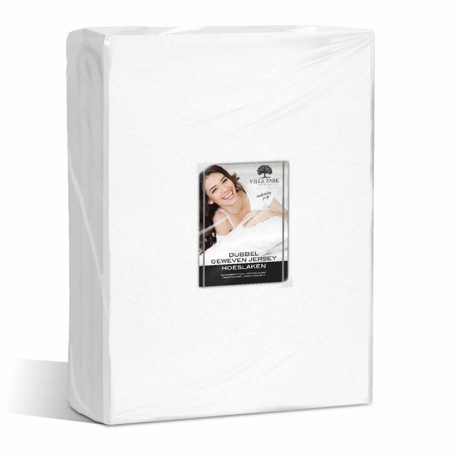 Nightsrest VP Dubbel Jersey Matras Hoeslaken - Wit Maat: 200x200/220 + 40cm aanbieding