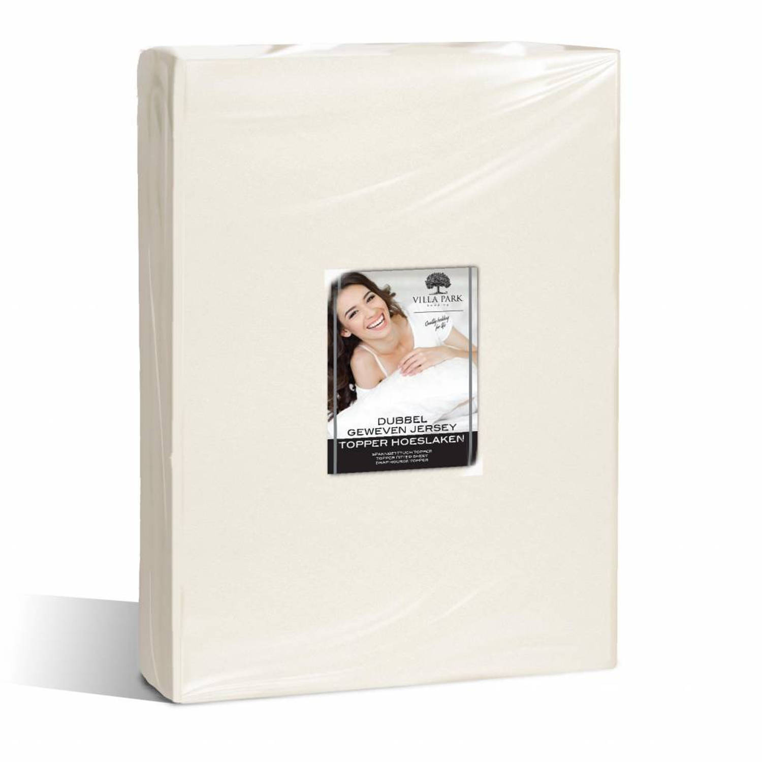 Nightsrest VP Dubbel Jersey Topper Hoeslaken - Creme Maat: 190/200x200/220 + 12cm aanbieding