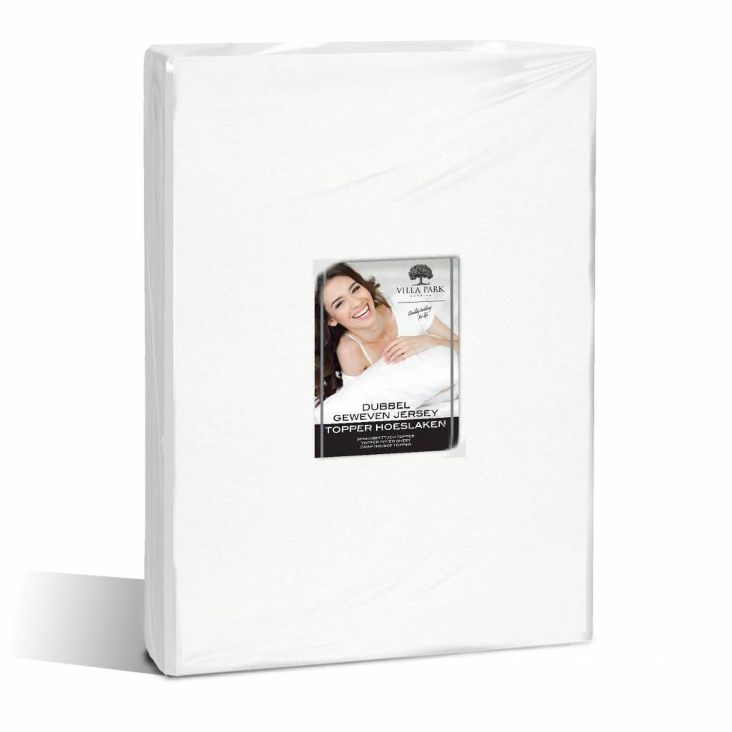 Nightsrest VP Dubbel Jersey Topper Hoeslaken - Wit Maat: 80/90x200/220 + 12cm aanbieding