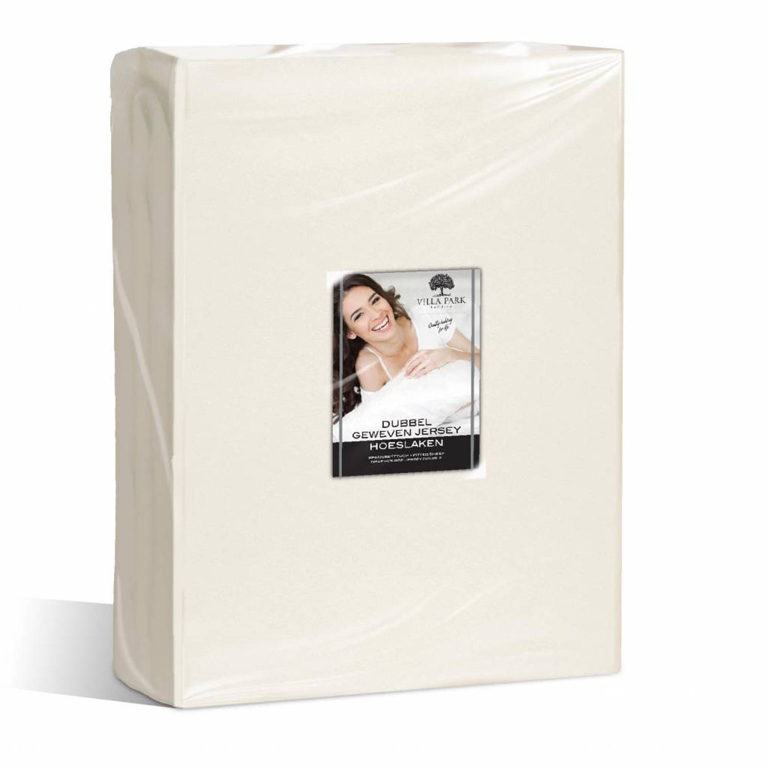 Nightsrest VP Dubbel Jersey Matras Hoeslaken - Creme Maat: 140x200/220 + 40cm aanbieding