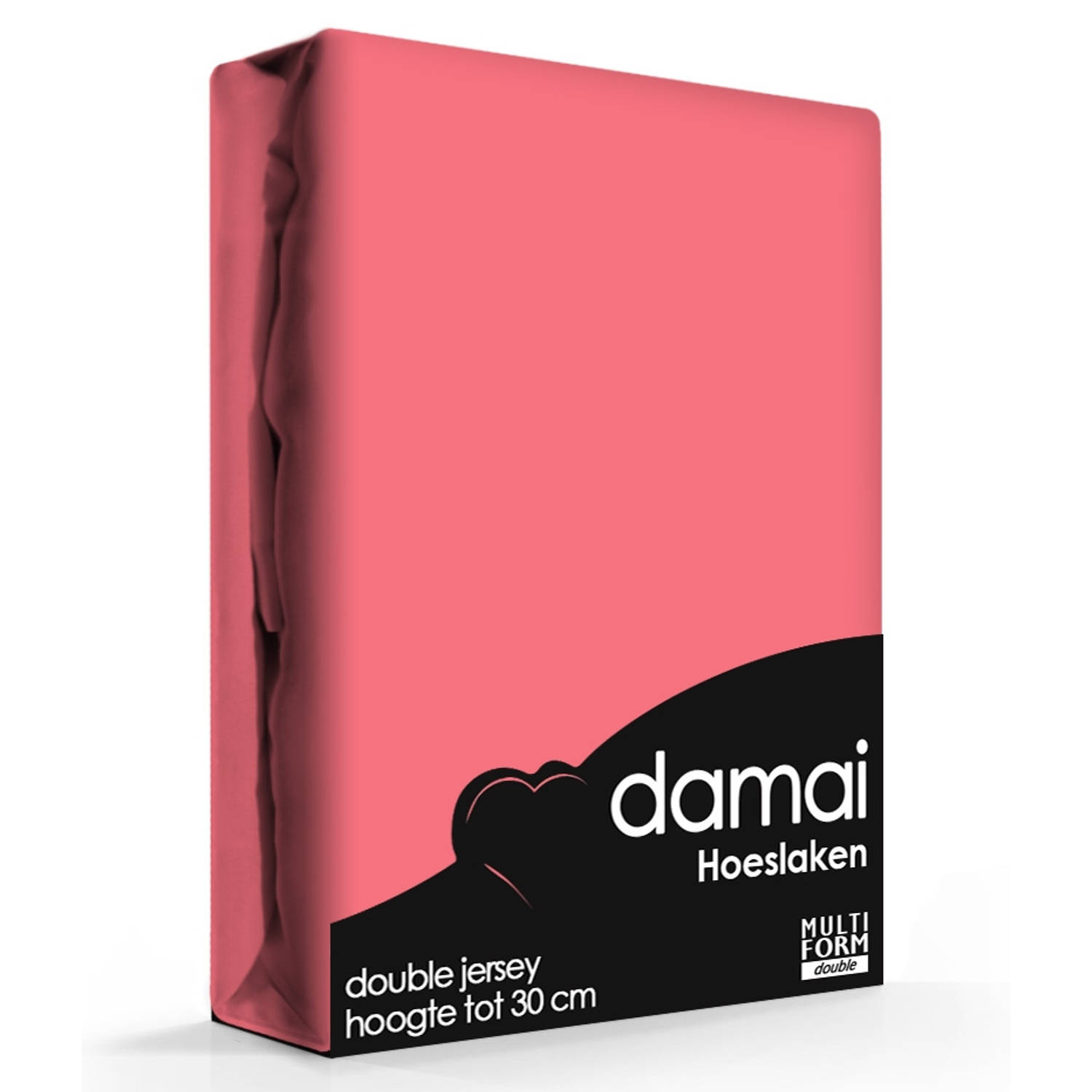 Damai Multiform Double Jersey Hoeslaken Coral-120x200/210/220 aanbieding