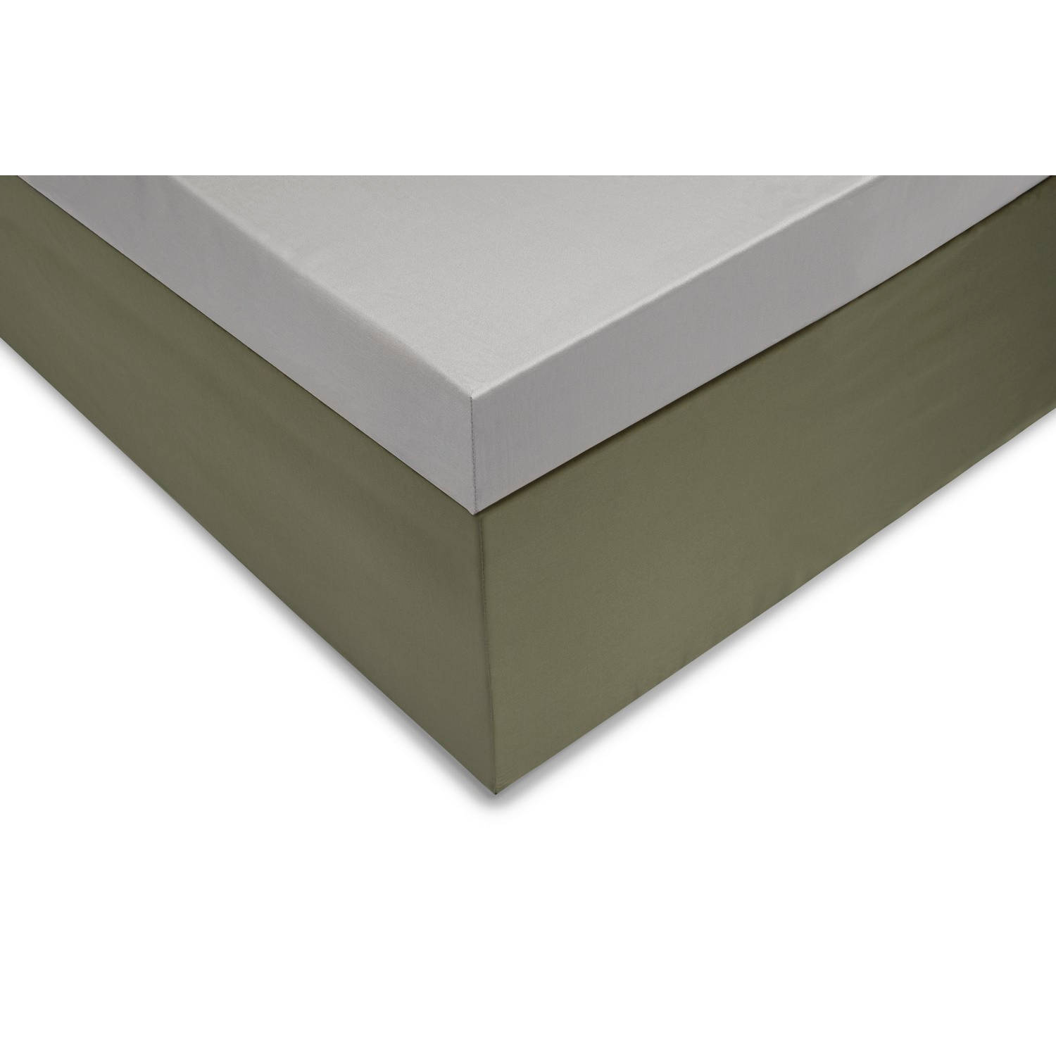 Zo home Satinado Topper Hoeslaken Katoen Satijn - ash grey 90x210-220cm aanbieding