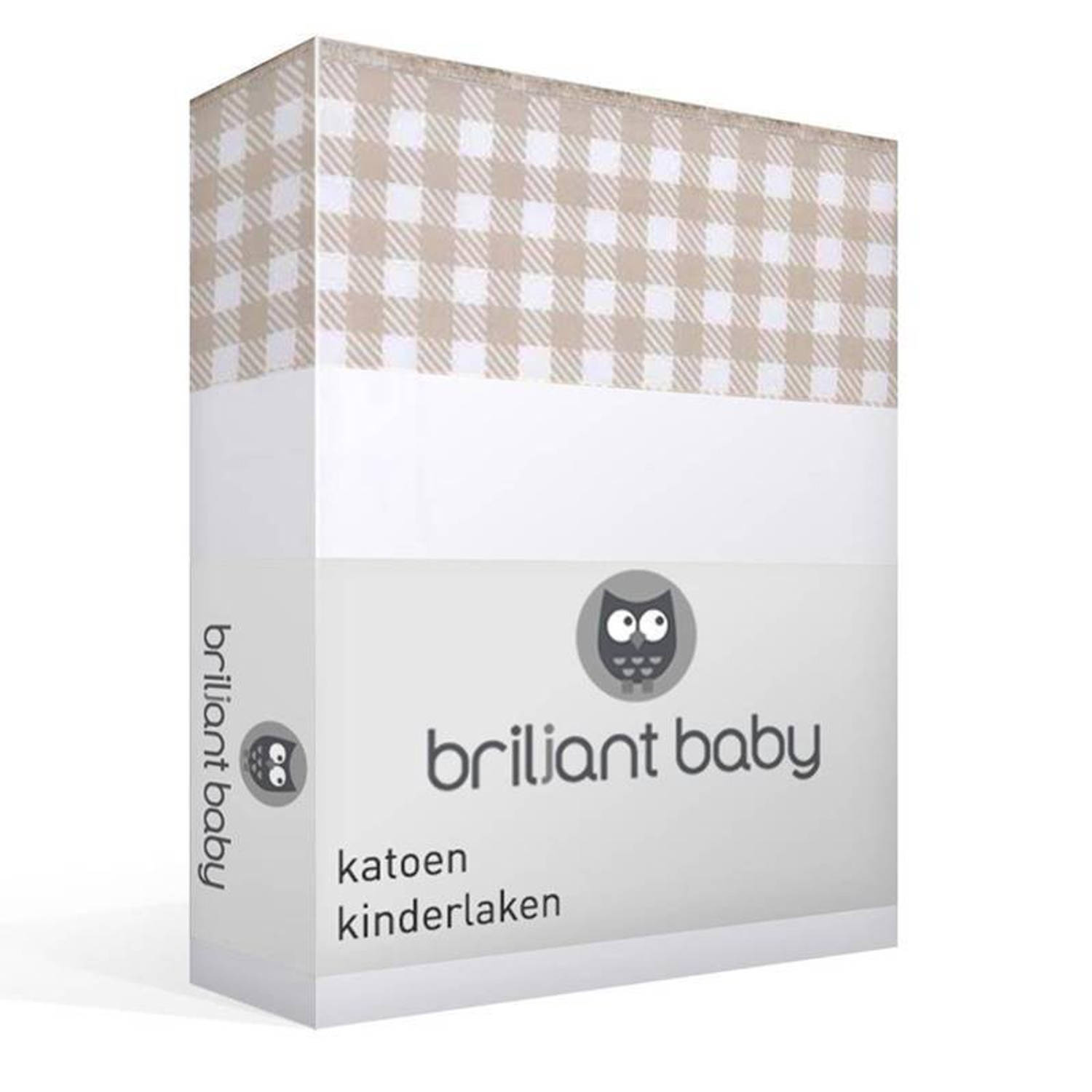 Briljant Baby Abby katoen kinderlaken - 100% katoen - Ledikant (100x150 cm) - Taupe aanbieding