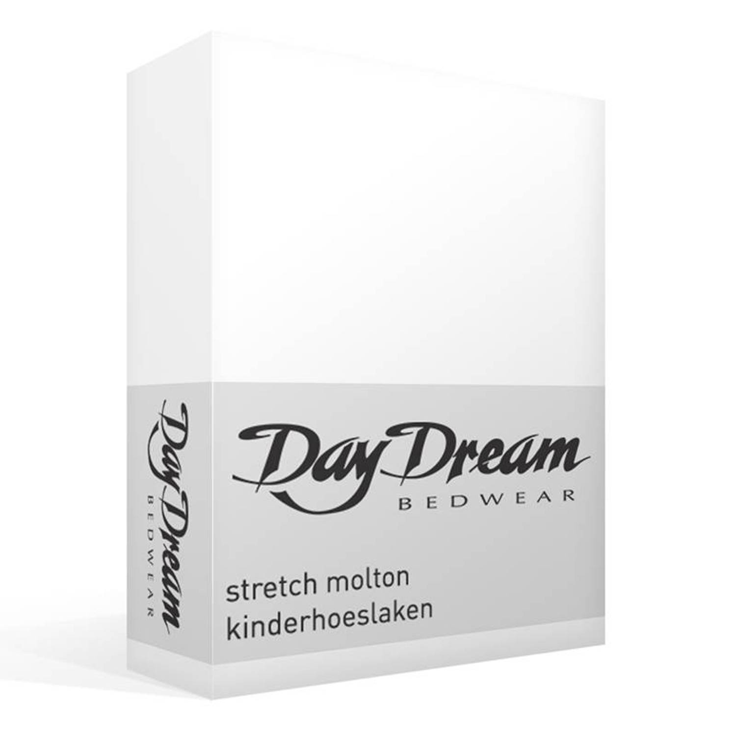 Day Dream stretch molton kinderhoeslaken - 80% katoen - 20% polyester - Peuter (70x150 cm) - Wit aanbieding