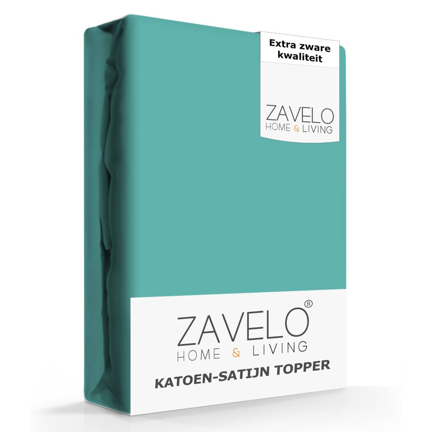 Zavelo Deluxe Katoen-Satijn Topper Hoeslaken Donker Groen-1-persoons (90x220 cm) aanbieding