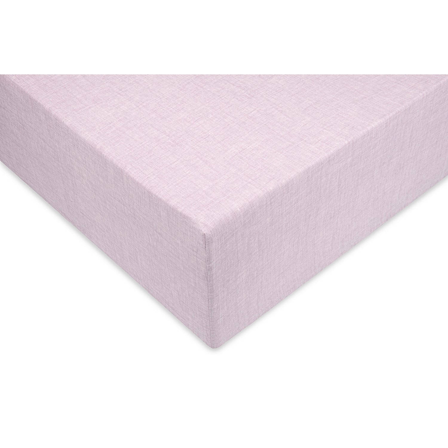 Zo Home Lino Hoeslaken Katoen Linnen Look 35cm Hoek - grey lilac 90x210/220cm aanbieding