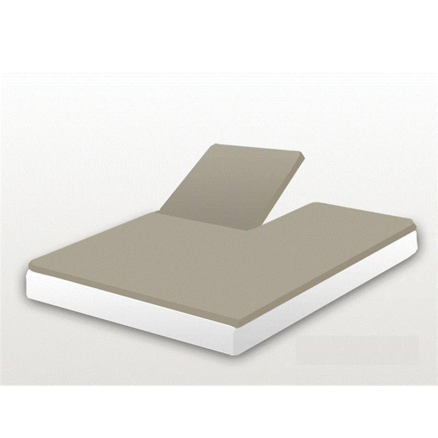 Splittopper Hoeslaken Jersey Lycra Stretch Briljant - stone/taupe 160x200/220cm aanbieding