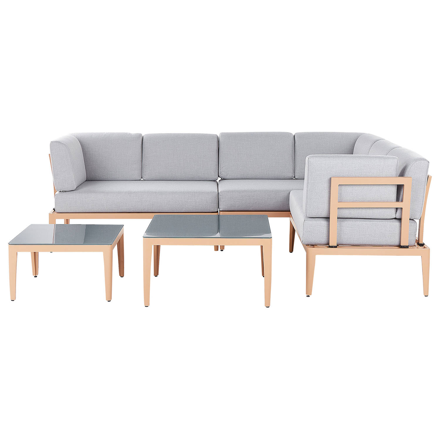 Beliani RIMA III - Loungeset-Grijs-Aluminium aanbieding