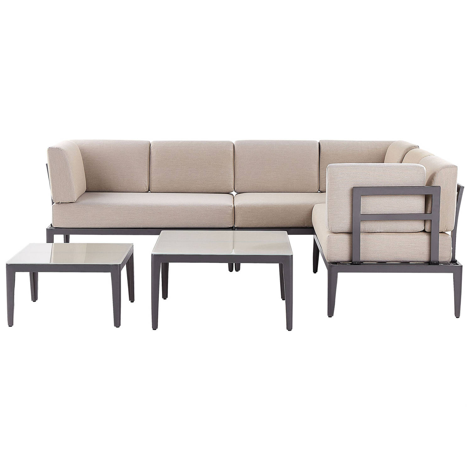 Beliani RIMA III - Loungeset-Grijs-Aluminium aanbieding