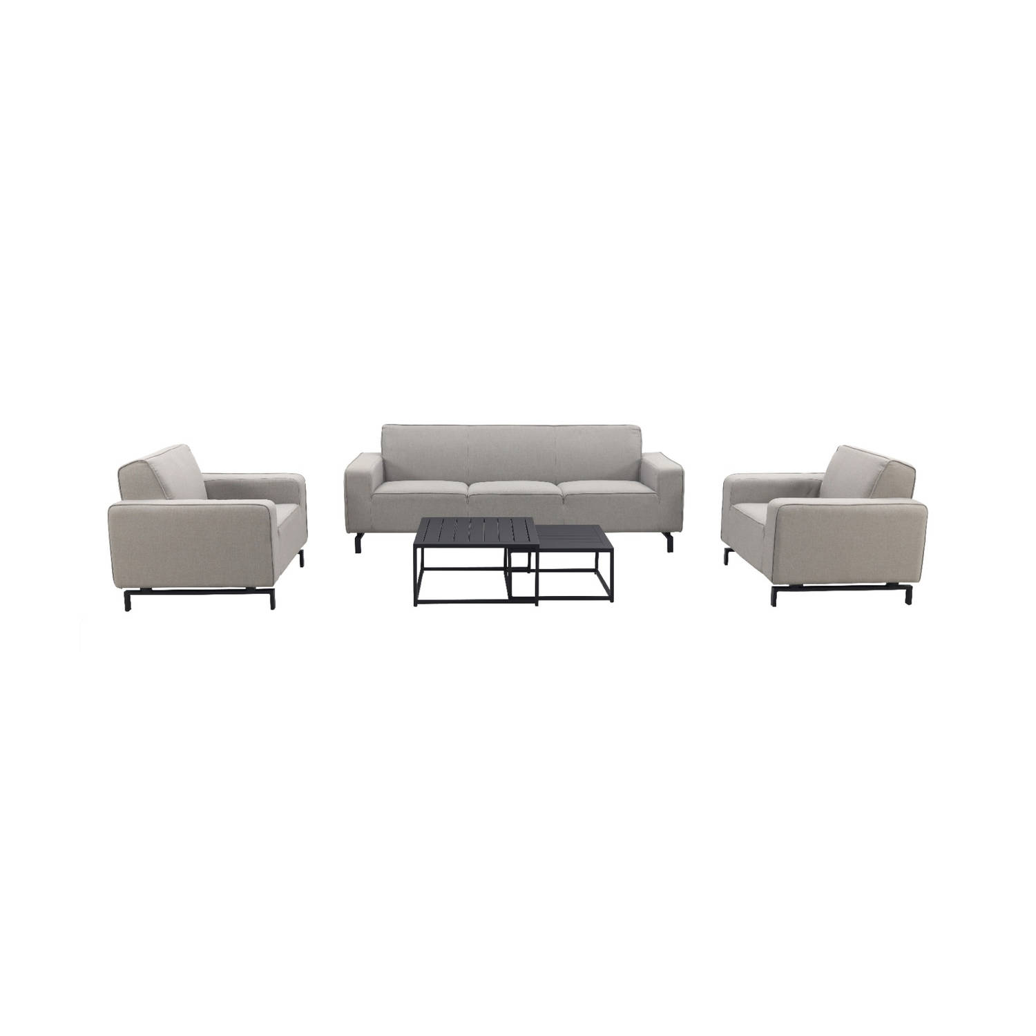 Boavista/Royalty stoel-bank loungeset - Nature Grey - 5-delig aanbieding