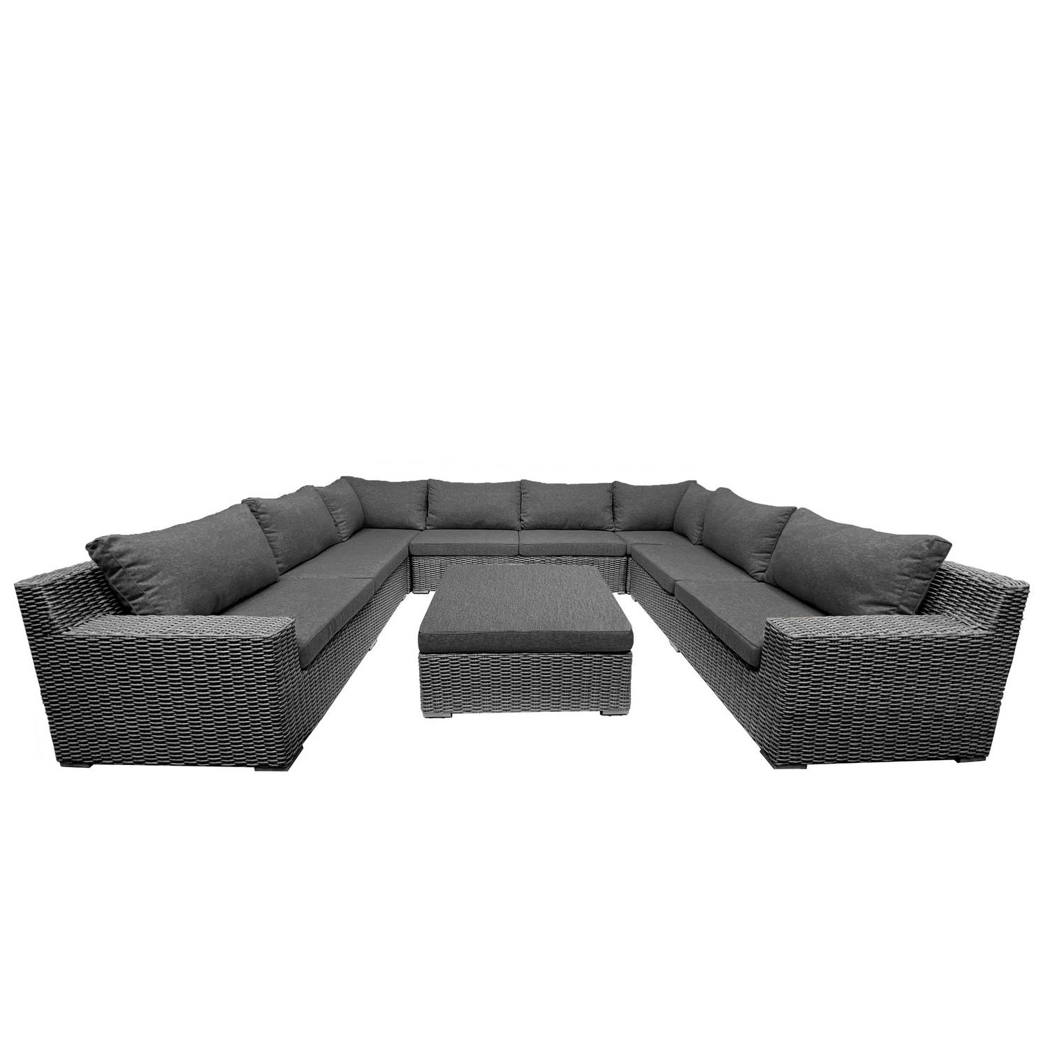 8-persoons Loungeset Colorado Falcon Grey U-opstelling met antraciet kussens aanbieding