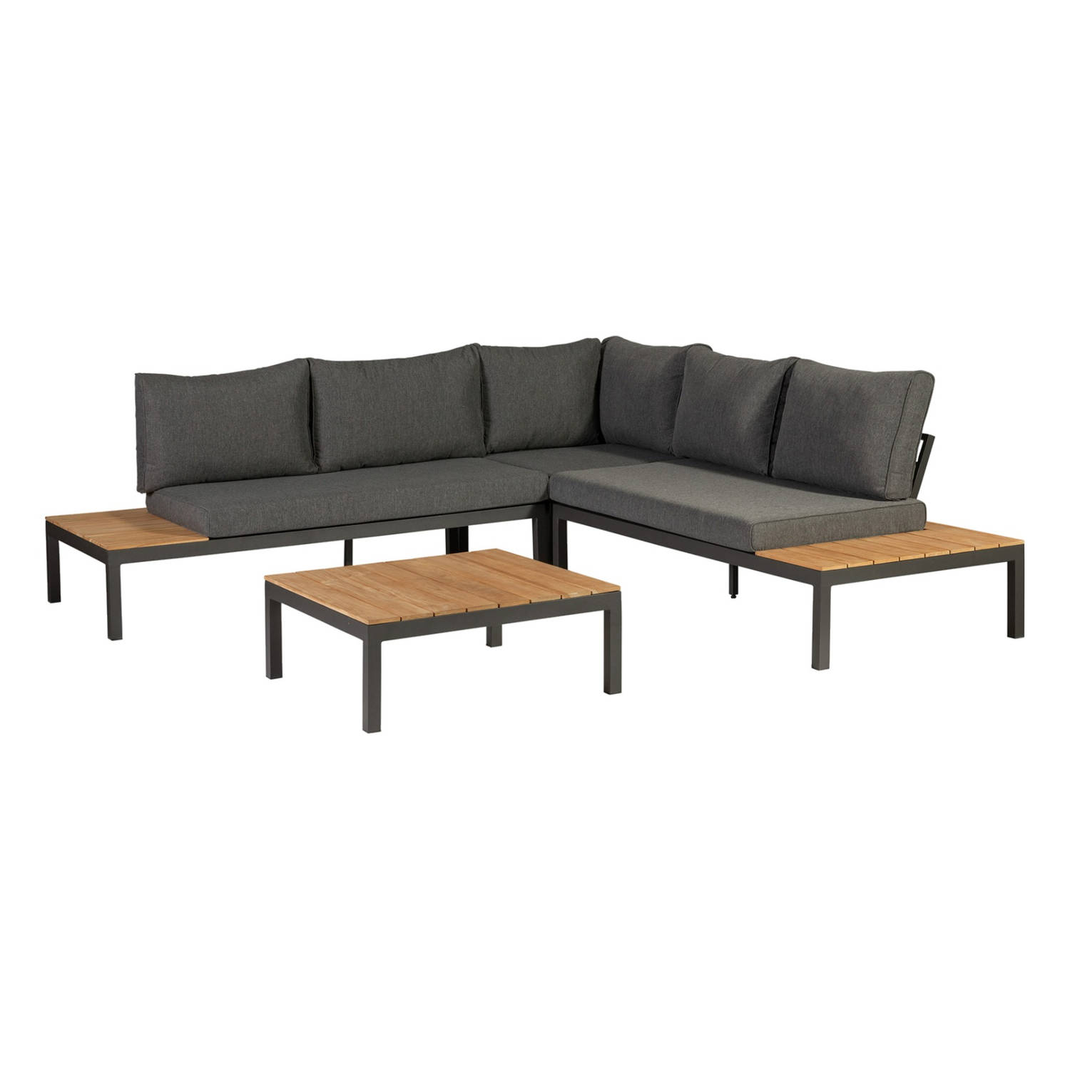 Exotan La Vida loungeset - 4-delig - Antraciet - Teak aanbieding