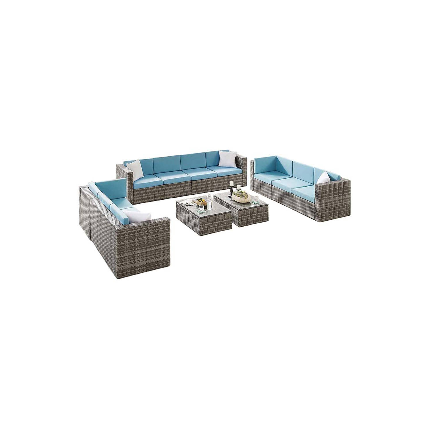 Feel Furniture - Loungeset - Verona XXL - Blauw - 10 personen aanbieding