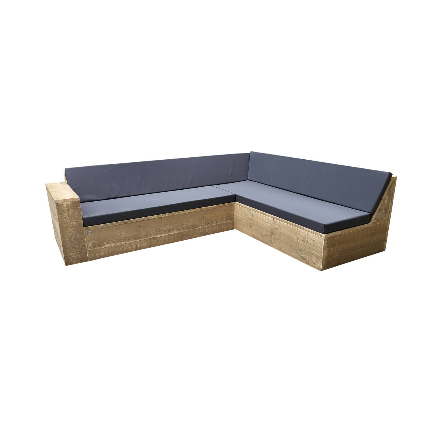 Wood4you Loungeset 1 steigerhout - L-vorm - incl kussens aanbieding