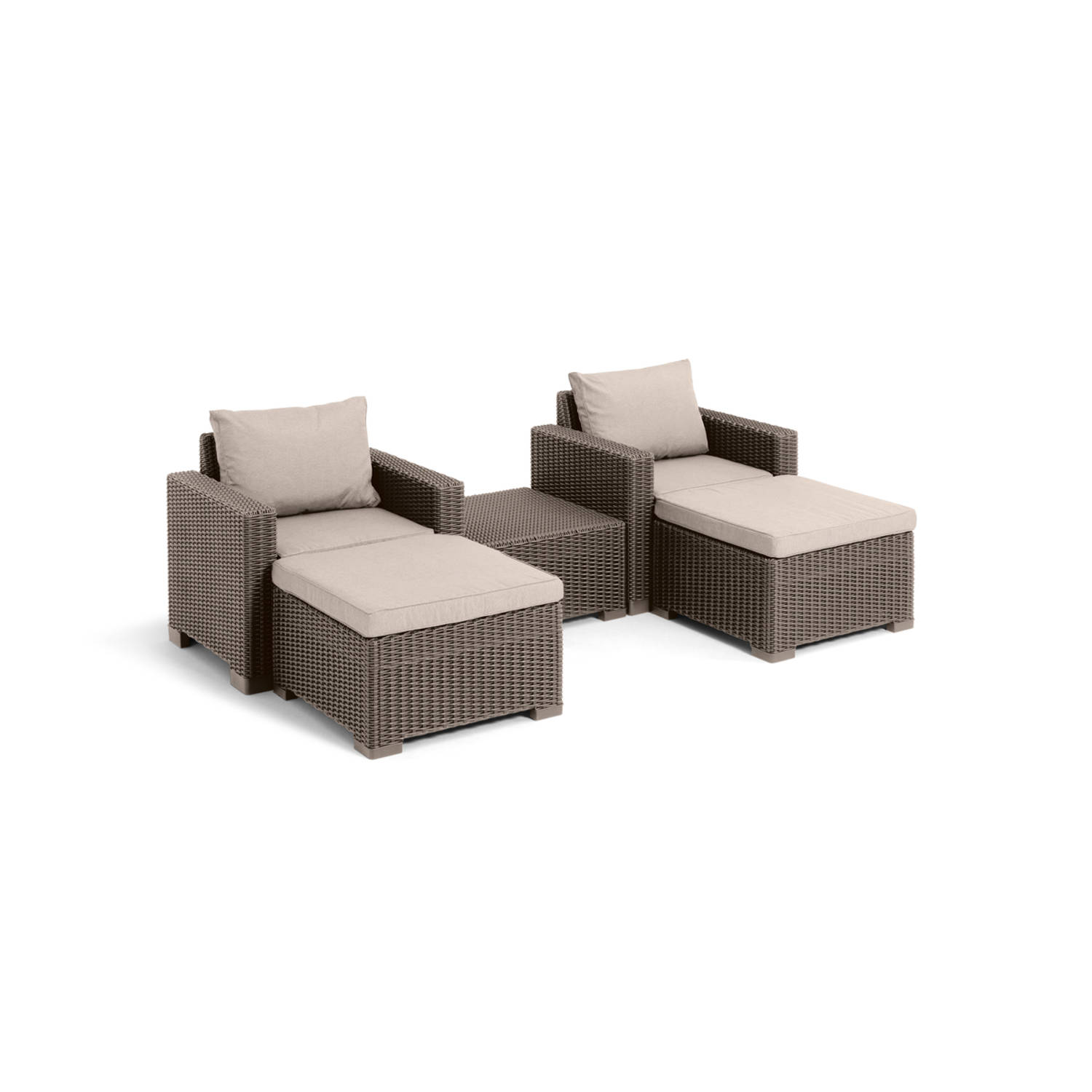 Allibert California Balkonset Deluxe - 2/4 personen - Cappuccino aanbieding