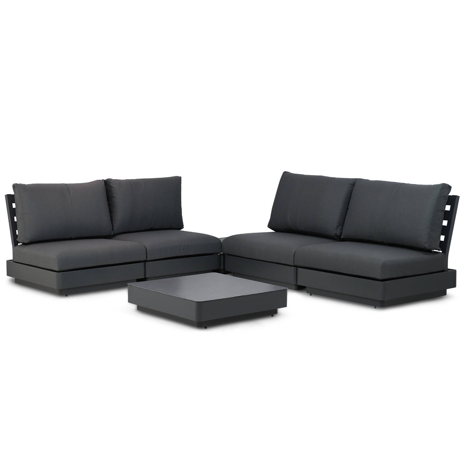 Famous Furniture Taranto hoek loungeset antraciet 6-delig aanbieding