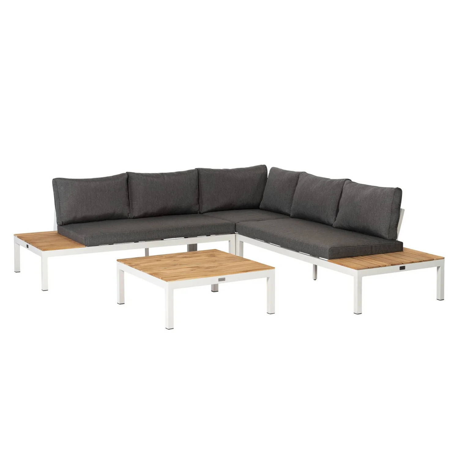 Exotan La Vida loungeset - 4-delig - wit - Teak aanbieding