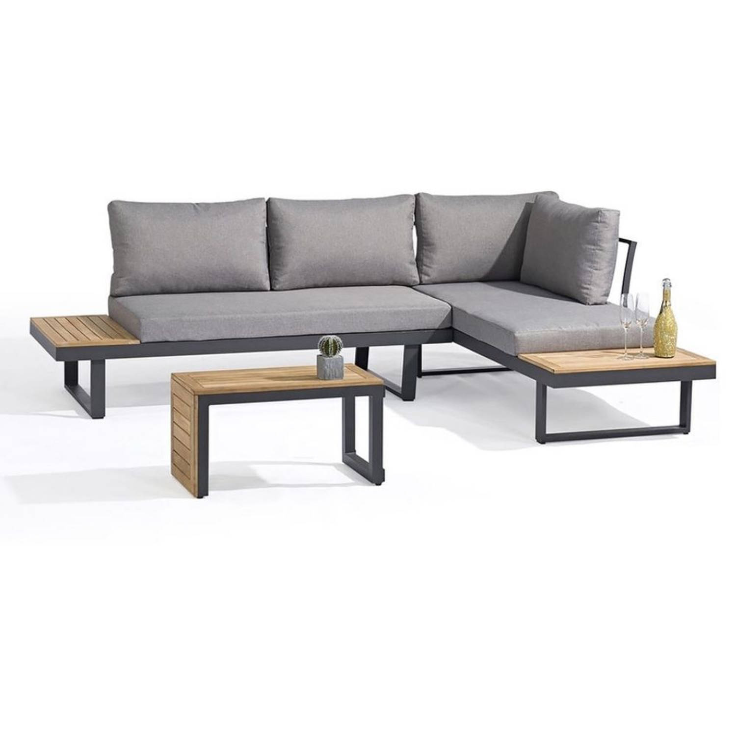 SenS-Line - Olympia Multifunctionele loungeset - Voor Buiten - 3-delige Set - Aluminium/Acacia/Polyester aanbieding