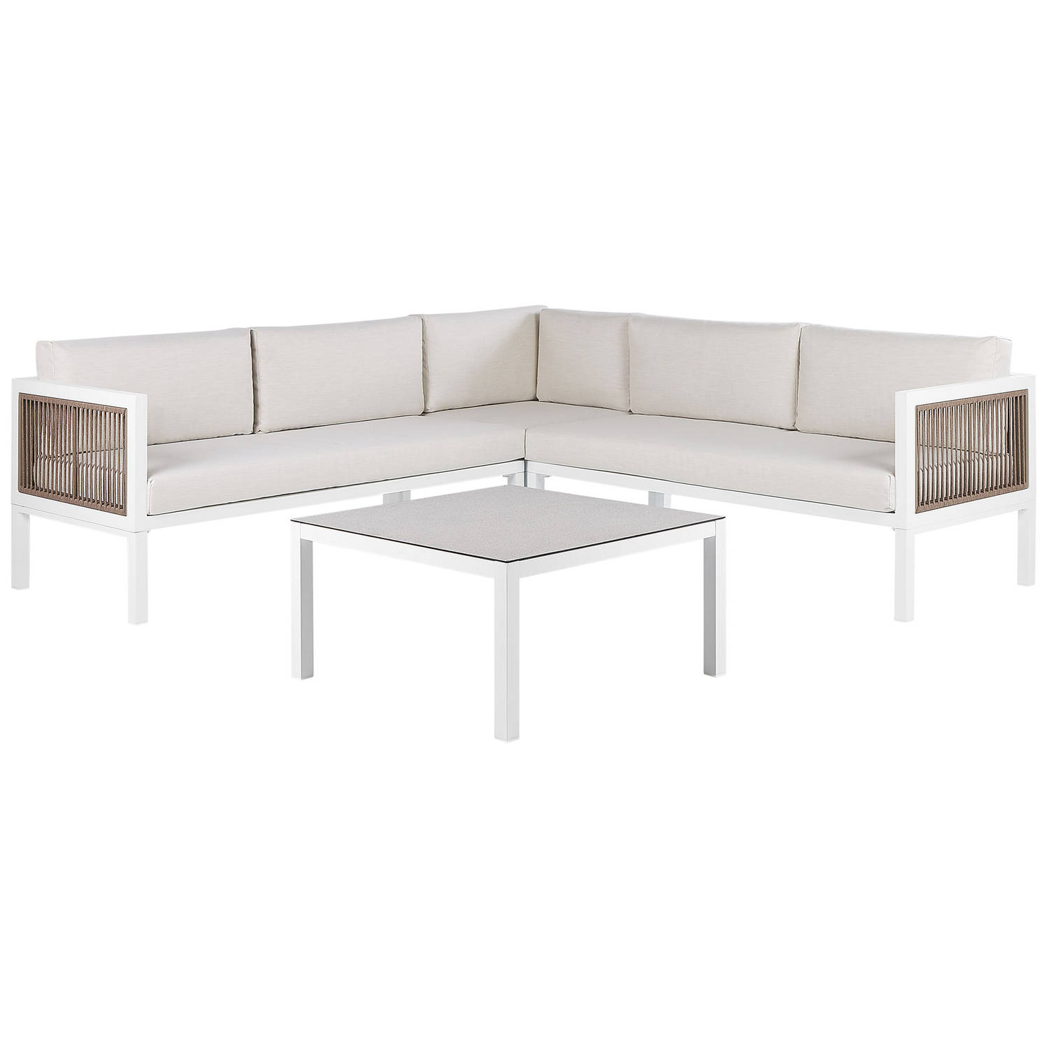 Beliani BORELLO - Loungeset-Wit-Aluminium aanbieding