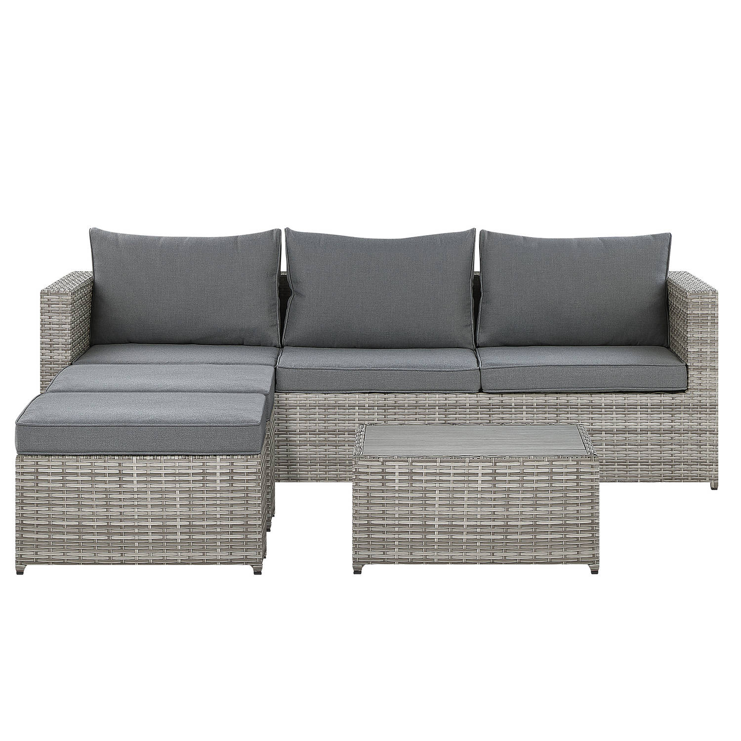 Beliani SABBIA - Loungeset-Grijs-PE rotan aanbieding