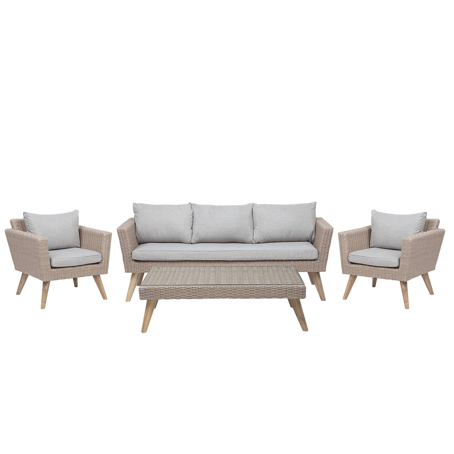 Beliani VITTORIA - Loungeset-Beige-PE rotan aanbieding