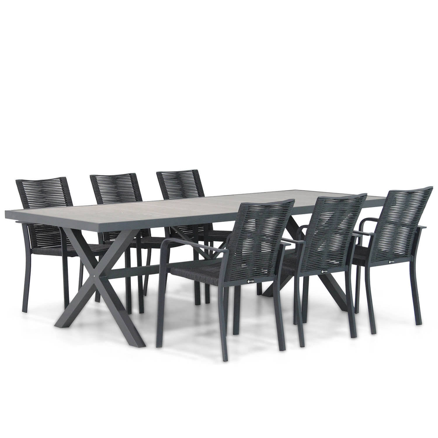 Santika Annisa/Crossley 245 cm dining tuinset 7-delig aanbieding