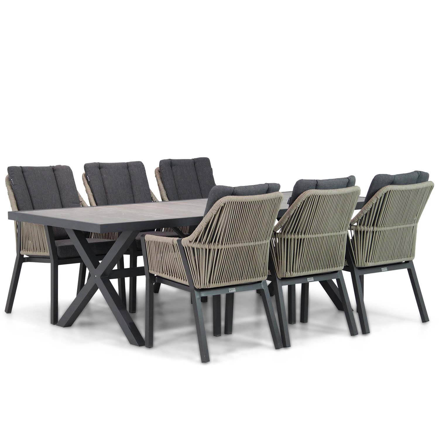 Lifestyle Garden Furniture Verona/Crossley 245 cm dining tuinset 7-delig aanbieding