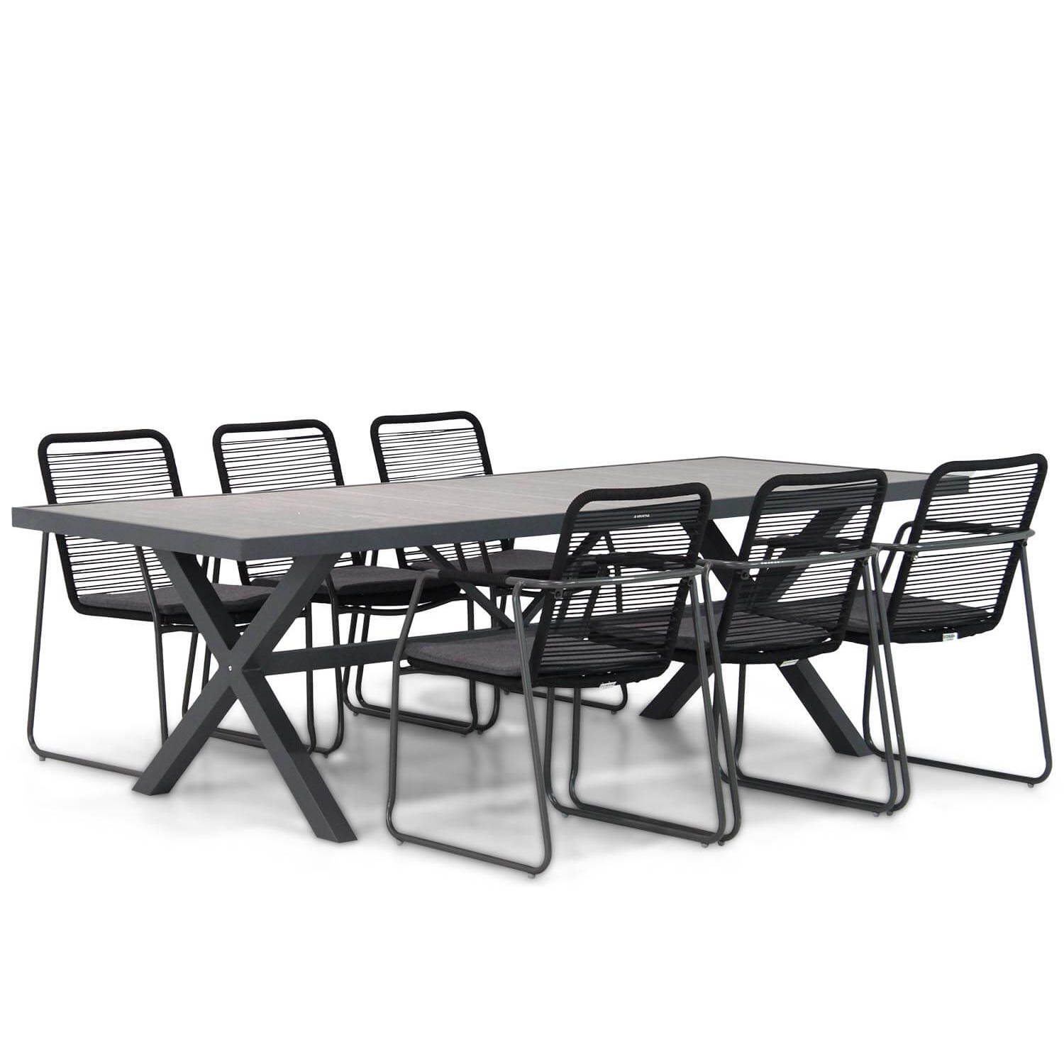 Domani Furniture Belleza/Crossley 245 cm dining tuinset 7-delig aanbieding