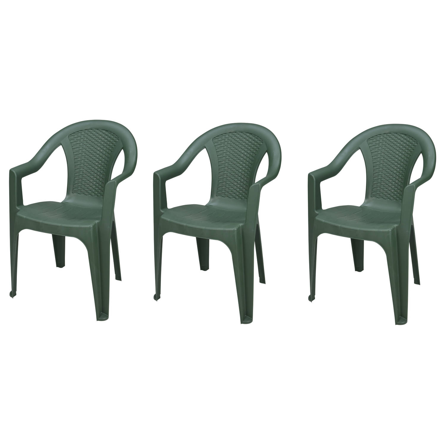 4goodz Isola Groen 3x Stapelbare Tuinstoelen - Plaatsbesparend aanbieding