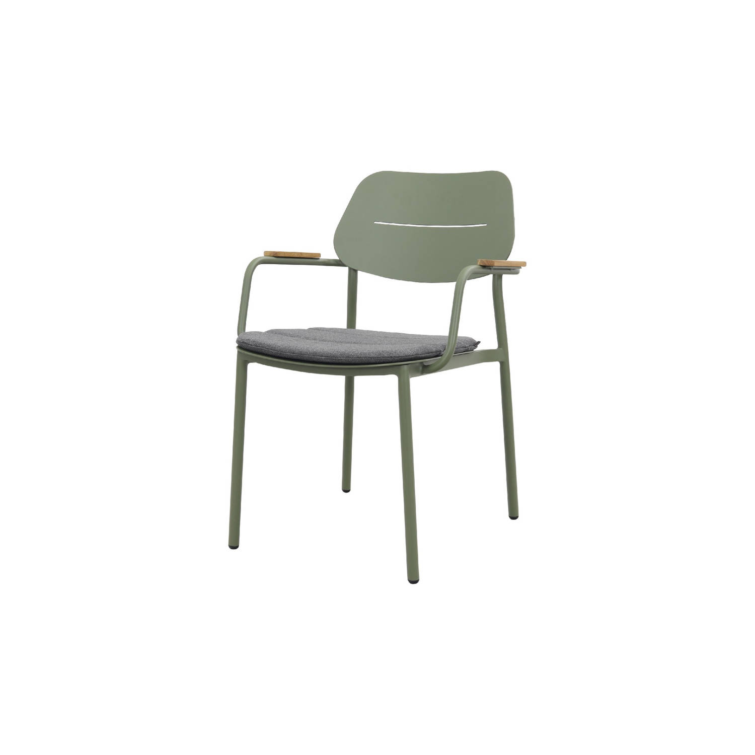 GreenChair Courage Dining chair - teak armleuning - Green aanbieding