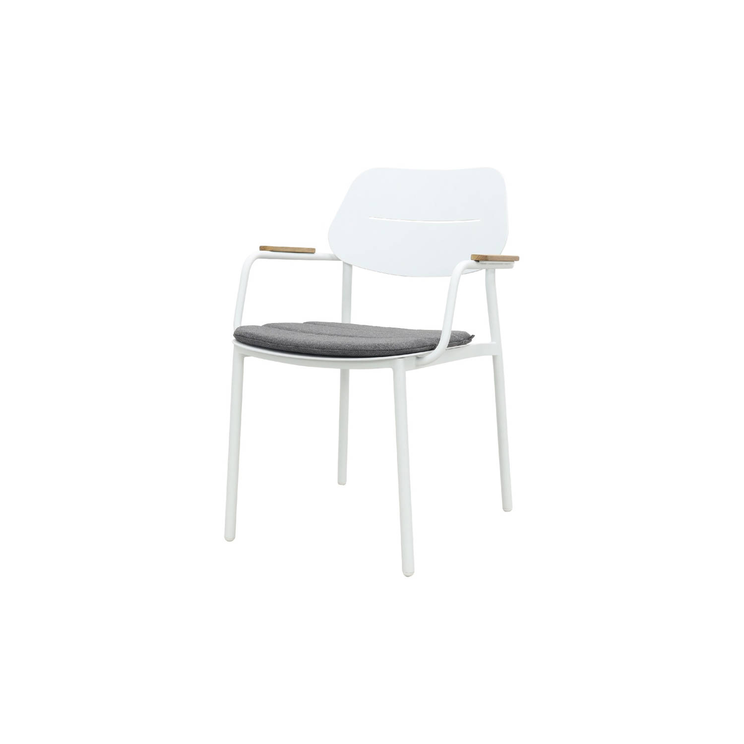 GreenChair Courage Dining chair - teak armleuning - White aanbieding